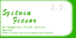 szilvia ficsor business card