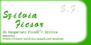 szilvia ficsor business card